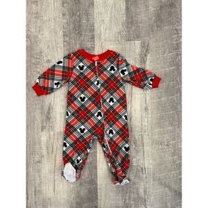 Disney Christmas Holiday‎ Zip Up Sleeper 12 Months Mickey